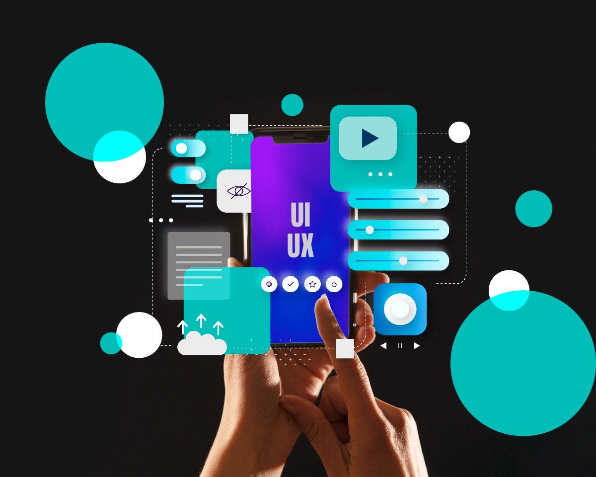 Collage of modern web design trends focused on user experience